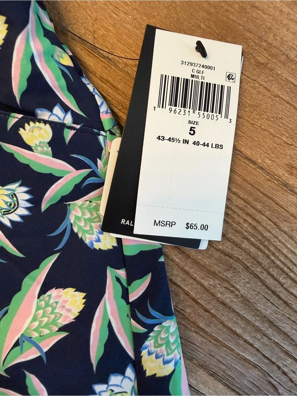 Ralph Lauren RLX Girl’s Navy Floral Performance Golf Skort Size 5 NWT